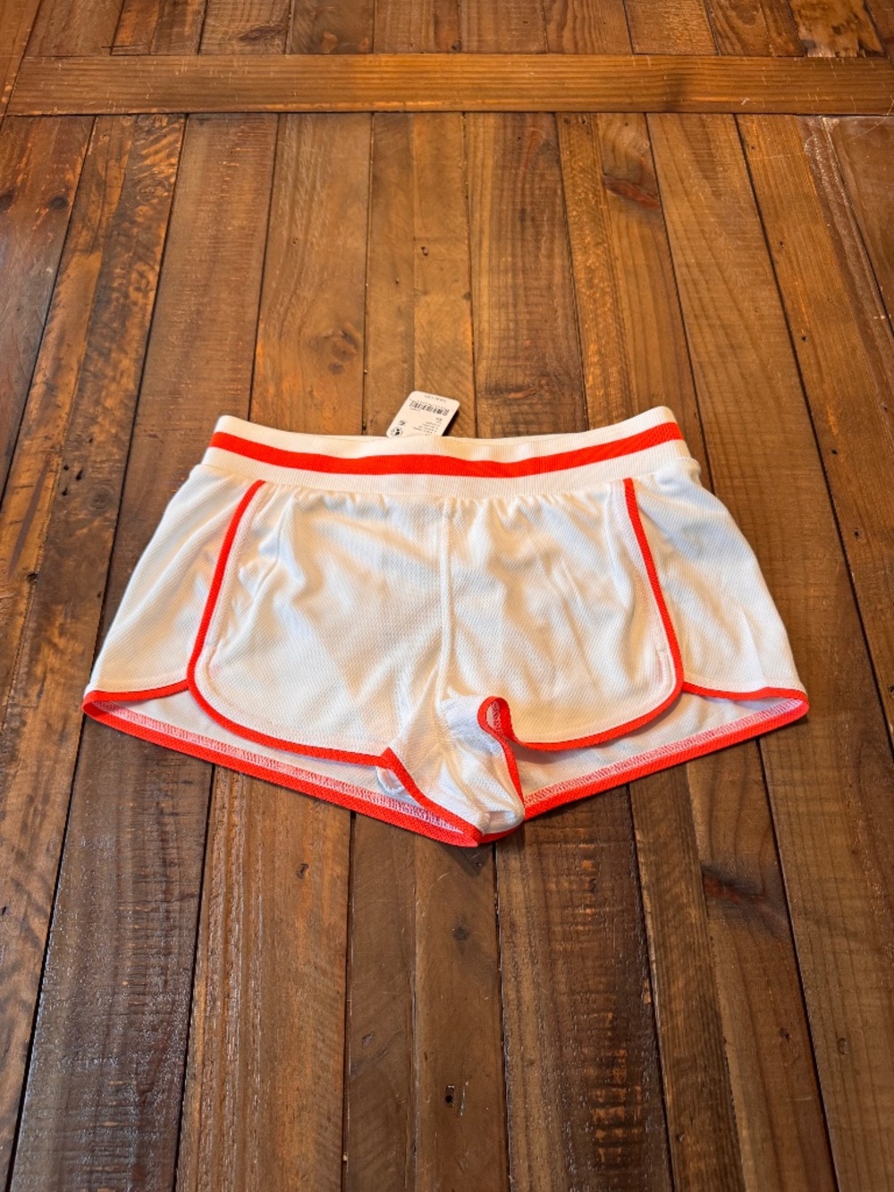 FP Movement Women's "Prep In Your Step" Shorts~XSmall~White & Orange Color
